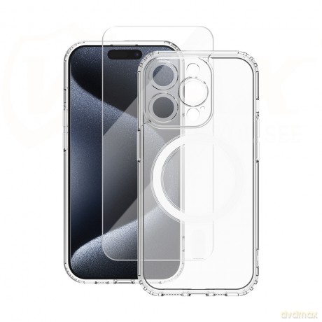 Vmax zestaw nakładka Mag + szkło 2,5D premium do iPhone 15 Pro 6,1