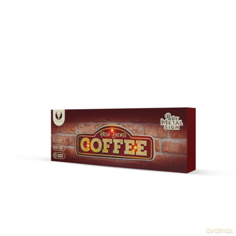 Znak Metalowy RETRO LED Fresh Brewed Coffee Forever Light
