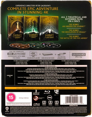 Hobbit Trylogia (steelbook) [6xBlu-Ray 4K]