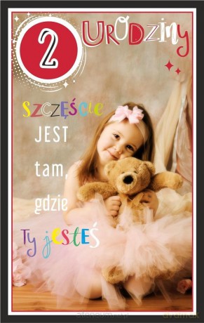 Kartka okolicznościowa Urodziny 2 dziewczynka