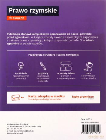 Prawo rzymskie w pigułce + testy online [KSIĄŻKA]