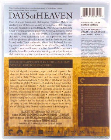 Days of Heaven (Niebiańskie dni) [Blu-Ray 4K]+[Blu-Ray]