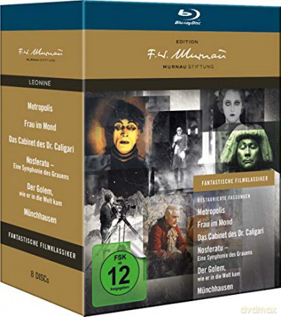 The Cabinet of Dr. Caligari / Nosferatu / Metropolis / Frau im Mond / The Adventures of Baron Munchausen (Gabinet doktora Caligari / Nosferatu - symfonia grozy / Metropolis / Kobieta na Księżycu) [8xBlu-Ray]