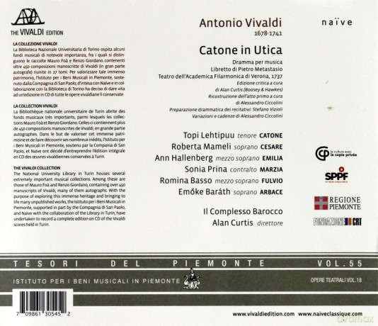 Alan Curtis: Vivaldi Catone In Utica [3CD]