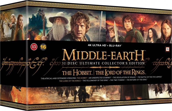Śródziemie. Kompletna Kolekcja: Hobbit Trylogia | Władca Pierścieni Trylogia [BOX] [15xBlu-Ray 4K]+[16xBlu-Ray]