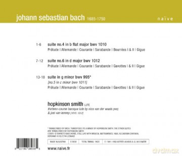 Hopkinson Smith: Bach Suites 4,5,6 [CD]