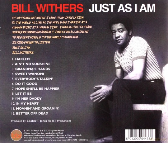 Bill Withers: Just As I Am [CD]