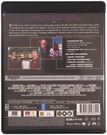 Star Trek V: The Final Frontier (Star Trek V: Ostateczna granica) [Blu-Ray 4K]+[Blu-Ray]