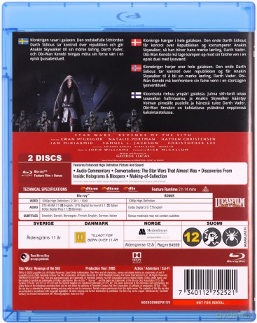 Star Wars: Episode III - Revenge of the Sith (Gwiezdne wojny: Część III - Zemsta Sithów) [2xBlu-Ray]