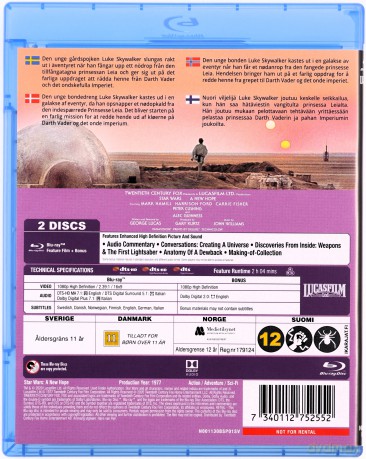 Star Wars. Episode IV. A New Hope (Gwiezdne wojny: Część IV - Nowa nadzieja) [Blu-Ray]