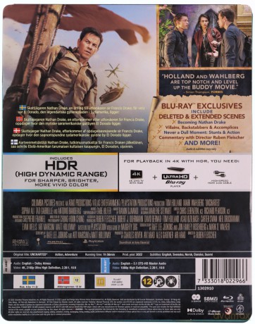 Uncharted (steelbook) [Blu-Ray 4K]+[Blu-Ray]