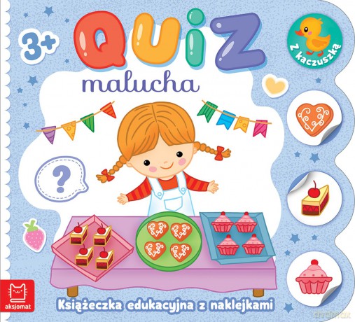 Książeczka edukacyjna z naklejkami z kaczuszką. Quiz malucha 3+ - Katarzyna Łanocha [KSIĄŻKA]