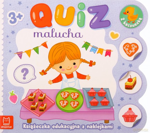 Książeczka edukacyjna z naklejkami z kaczuszką. Quiz malucha 3+ - Katarzyna Łanocha [KSIĄŻKA]