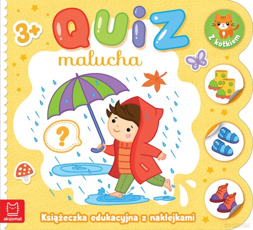 Książeczka edukacyjna z naklejkami z kotkiem. Quiz malucha 3+ - Katarzyna Łanocha [KSIĄŻKA]