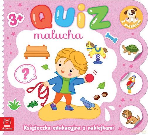 Książeczka edukacyjna z naklejkami z pieskiem. Quiz malucha 3+ - Katarzyna Łanocha [KSIĄŻKA]