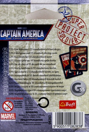 TREFL Karty do gry 55 el. listków G55 el. Kapitan Ameryka (Disney) (08283) [KARTY]