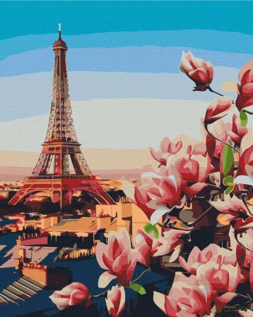 Malowanie po numerach Paryskie Magnolie