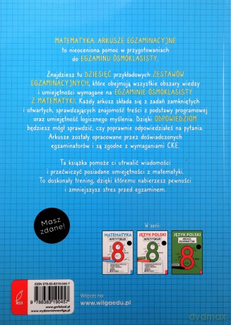 Matematyka. Arkusze egzaminacyjne. Egzamin ósmoklasisty - Katarzyna Gałaszewska, Damian Sołtysiuk [KSIĄŻKA]