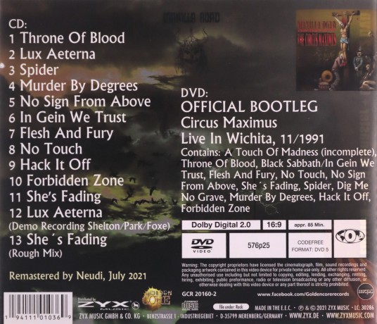 Manilla Road: The Circus Maximus [DVD]+[CD]