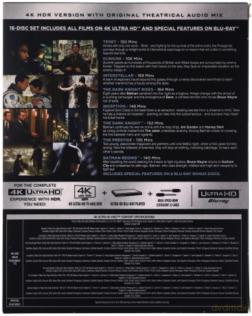 Batman - Początek / Prestiż / Mroczny Rycerz / Incepcja / Mroczny Rycerz powstaje / Interstellar / Dunkierka / Tenet [9xBlu-Ray 4K]