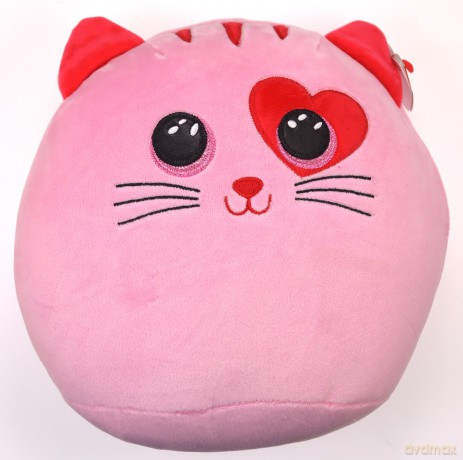 TY Squishy Beanies FLIRT Maskotka poduszka rózowy kot z sercem, 22cm 39271