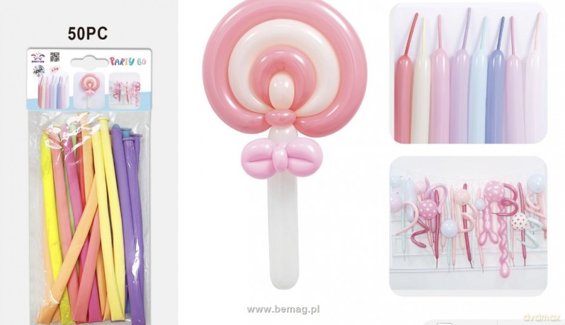 Balony rurki 50 szt. FA1106