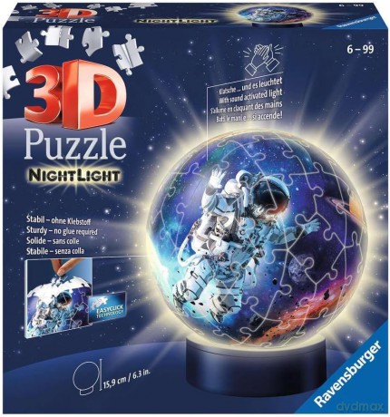 RAVENSBURGER 3D Świecąca kula Astronauta [PUZZLE]