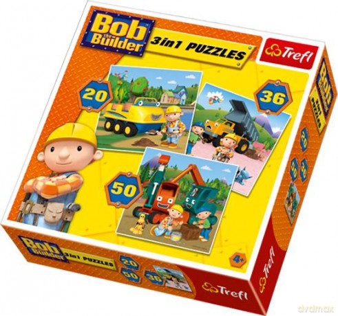 TREFL 3w1 Bob Budowniczy: Na budowie (34129) [PUZZLE]