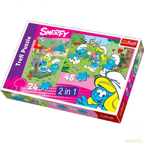 TREFL 24, 48 Smerfy: Smerfne zaloty (34143) [PUZZLE]
