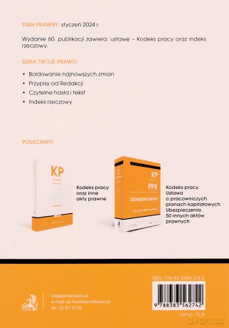 KP. Kodeks pracy wyd. 60 - Opracowanie zbiorowe [KSIĄŻKA]