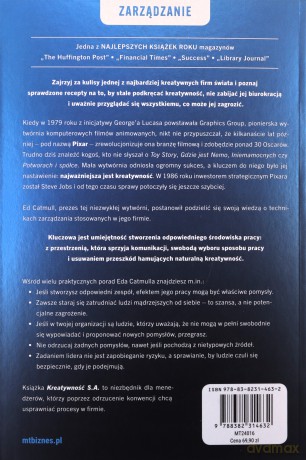 Kreatywność S.A. Droga do prawdziwej inspiracji - Amy Wallace, Ed Catmull [KSIĄŻKA]