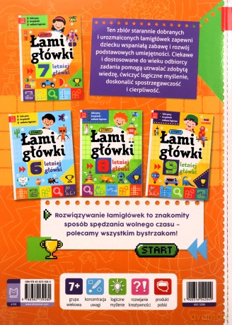 Łamigłówki 7-letniej główki. Labirynty, krzyżówki, zadania logiczne - Opracowanie zbiorowe [KSIĄŻKA]