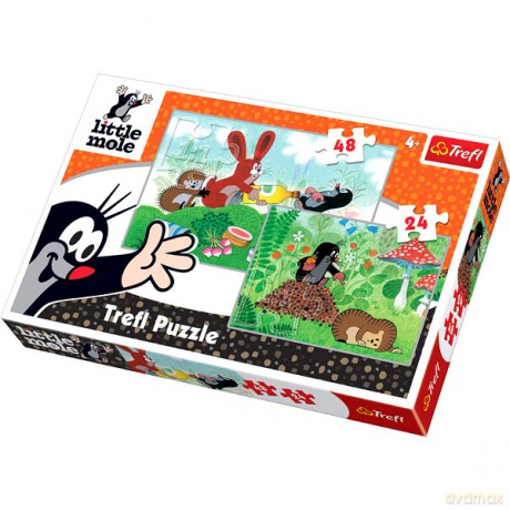 TREFL 2w1 Little Mole Krecik: Zabawy na polanie (34400) [PUZZLE]