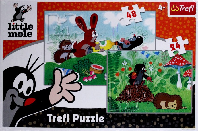 TREFL 2w1 Little Mole Krecik: Zabawy na polanie (34400) [PUZZLE]