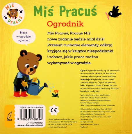 Miś Pracuś. Przesuń paluszkiem. Ogrodnik - Benji Davies [KSIĄŻKA]