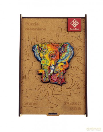 PANTA PLAST 180 el. drewniane A3 Słonie [PUZZLE]