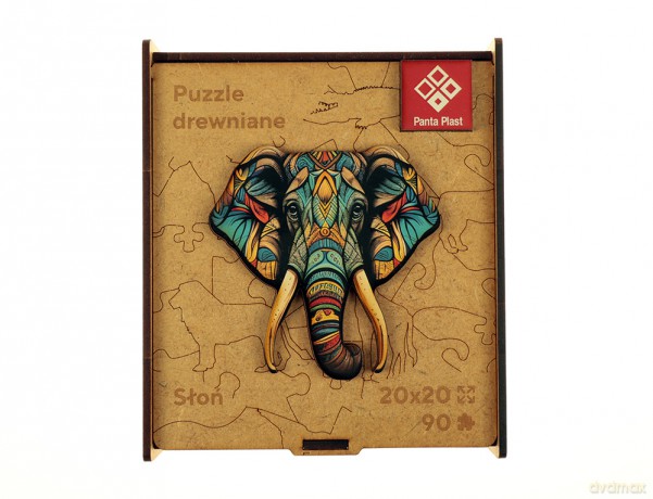 PANTA PLAST 90 el. drewniane A4 Słoń [PUZZLE]
