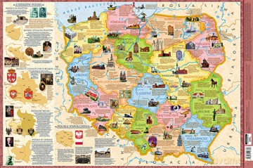 Podkładka 3W Mapa Polski regiony