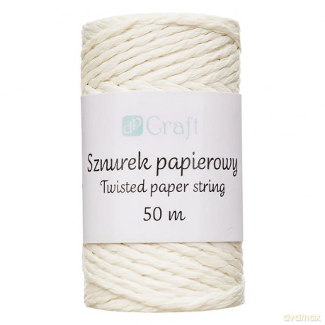 Sznurek papierowy skręcany ecru 50 m