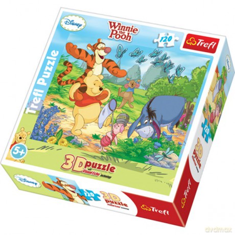 TREFL 120 Kubuś Puchatek: Łapanie motyli (Disney) 3D (35648) [PUZZLE 3D]