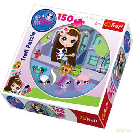 TREFL 150 el. okrągłe Littlest Pet Shop: Spacer w mieście (39090) [PUZZLE]