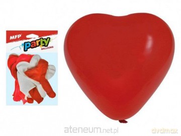 Balon dmuchany serce 30 cm 12 szt MIX
