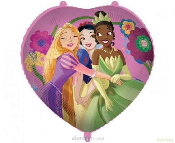 Balon foliowy 46 cm Serce Princess Live Your Story