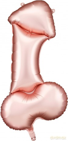 Balon foliowy Penis różowe złoto 55.5x112 cm