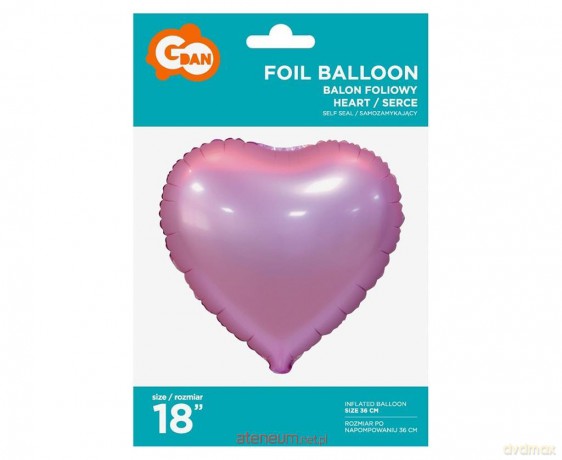 Balon foliowy Serce matowe różowe 45 cm