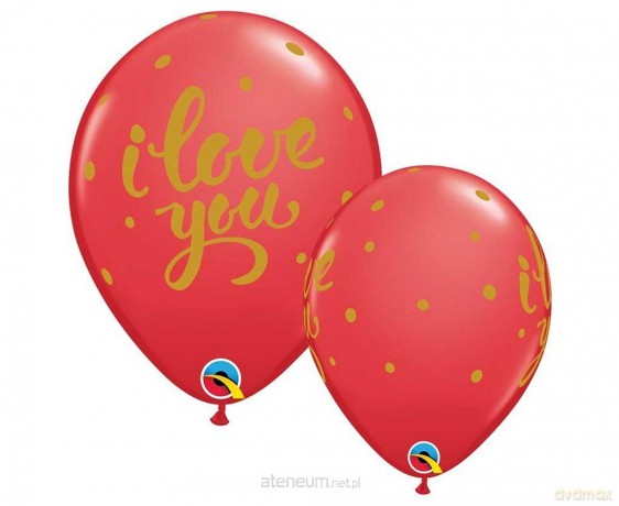 Balon I Love You czerwony 18 cm 25 szt