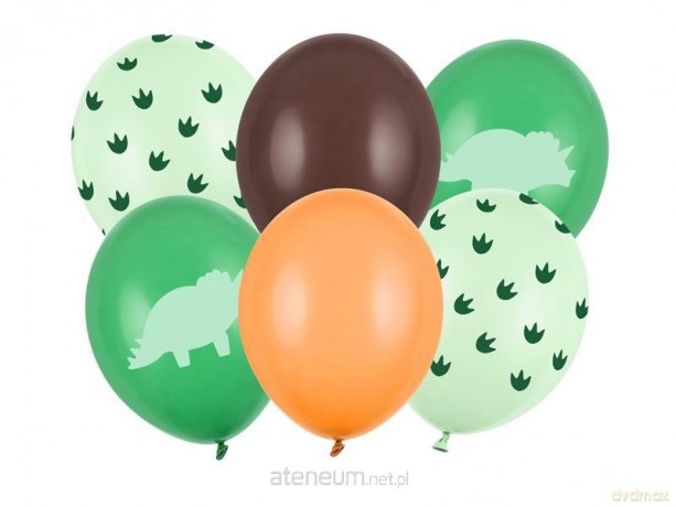 Balony Dinozaury 30 cm 6 szt MIX