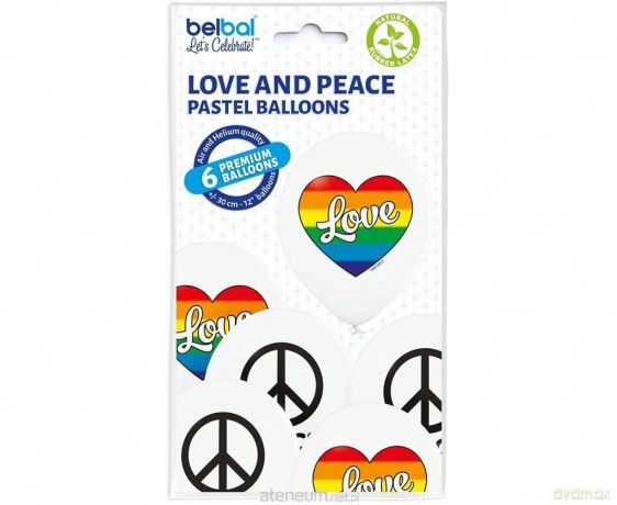 Balony Love and Peace 30 cm 6 szt