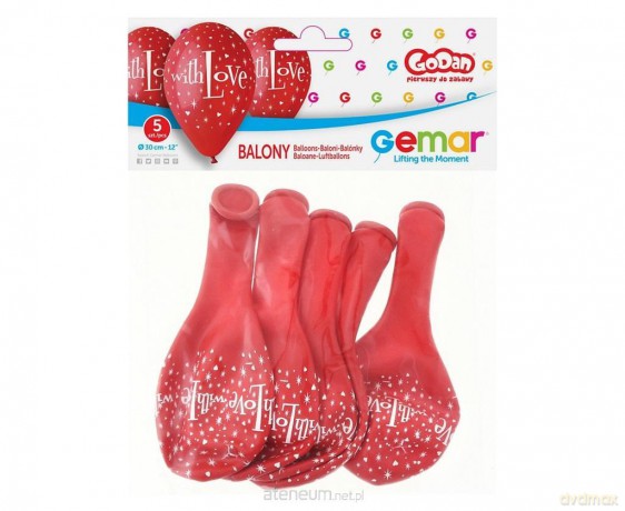Balony Premium With Love 30 cm 5 szt