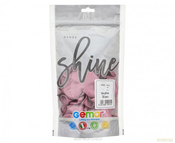 Balony shiny serca różowe 30 cm 25 szt